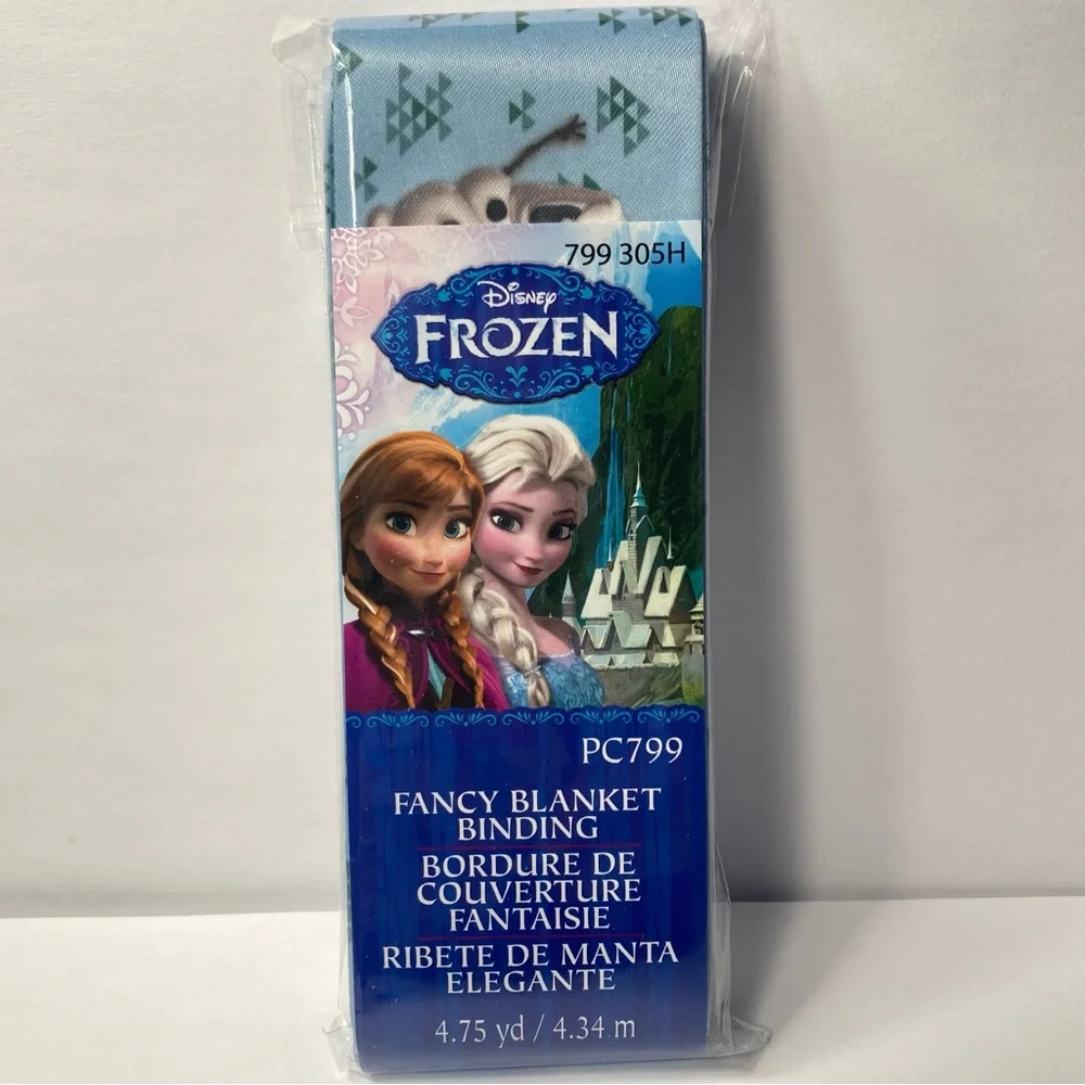 10 Disney Frozen Fancy Blanket Binding 4.75yd Dancing Olaf Fabric Strips Craft